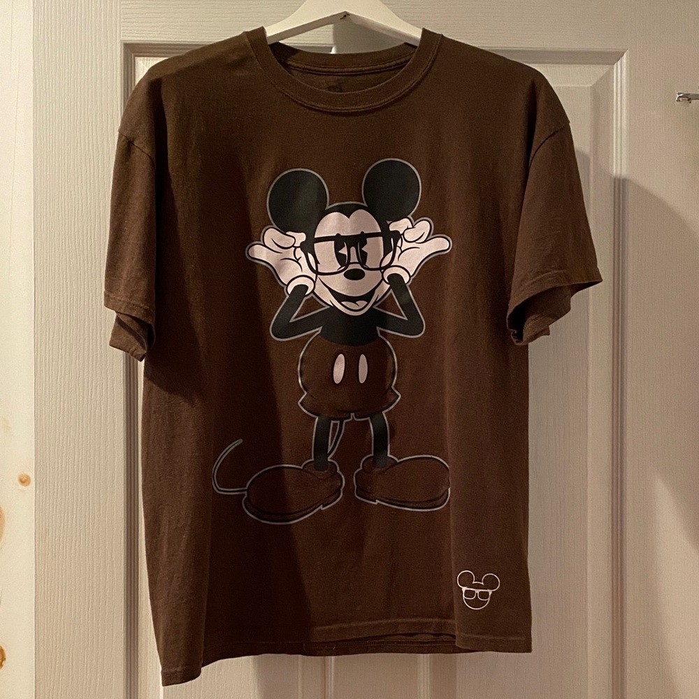 Disney Parks Mickey Brown Crewneck Tee by Hanes